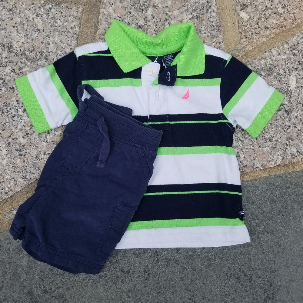 Nautica striped polo shirt 12 mos